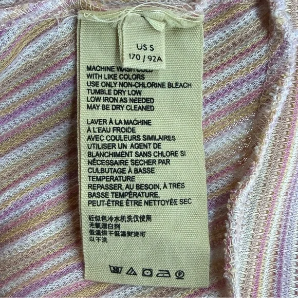 Free People Autumn Nights Striped Puff Sleeve Tie-Back Top - Orchid Rain - Picture 4 of 8